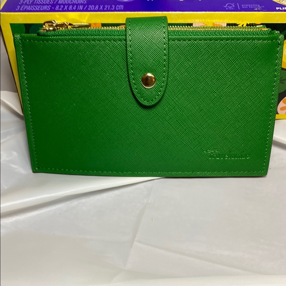 Green Saffiano Leather Wallet